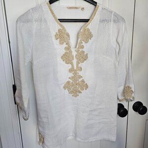 Soft Surroundings white linen Women's tunic PXS